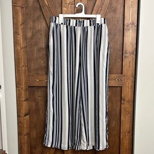 Margaritaville Navy and White Striped Wide-Leg Pants